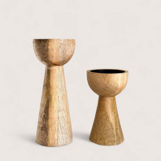 Terra Sculptural Candle Holders – Set