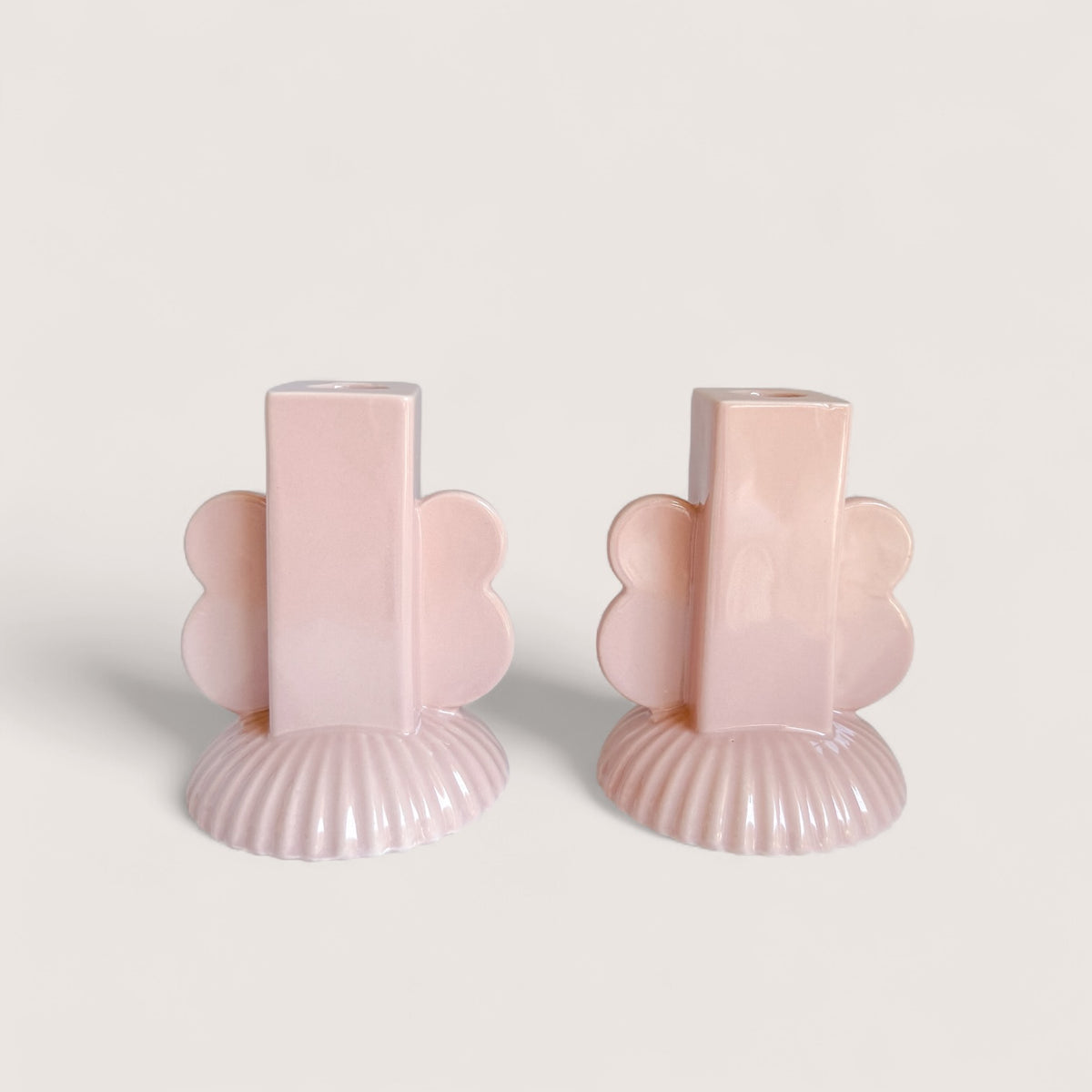 Blush Wings Candle Holders – Set